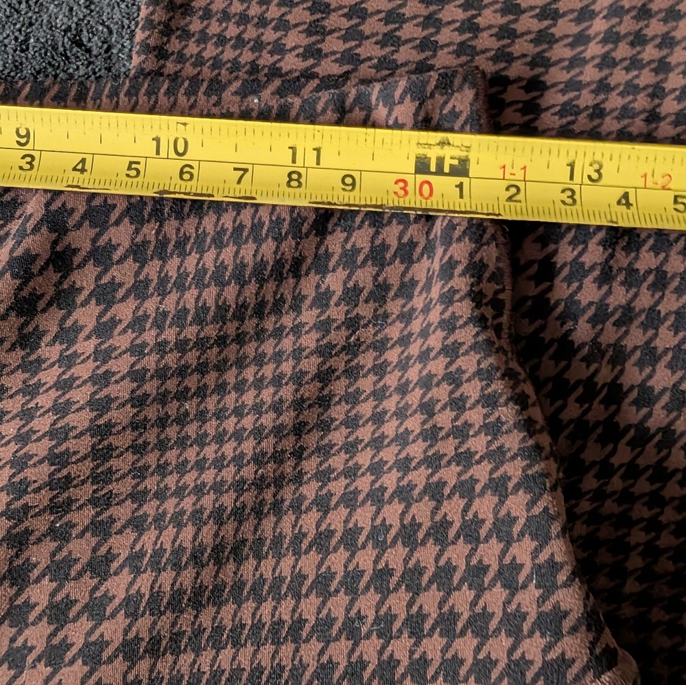Aerie Offline Real Me Bootcut Flare Leggings Brown Viral Houndstooth Print Sz L - Picture 6 of 10
